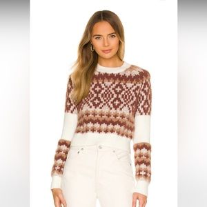 Tavi Fair Isle Sweater in Ivory & Tan